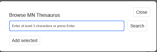 Browse MN Thesaurus, empty search