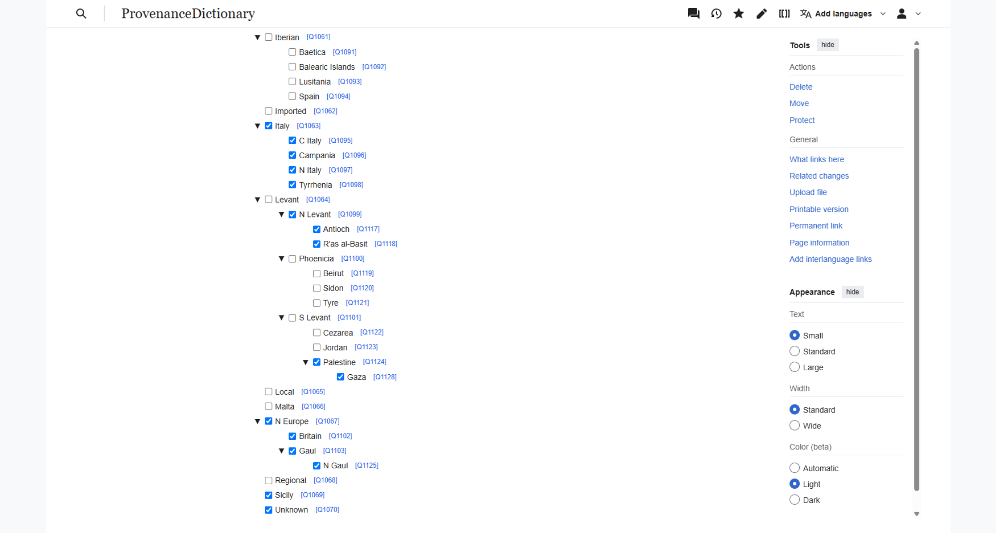 Select checkboxes