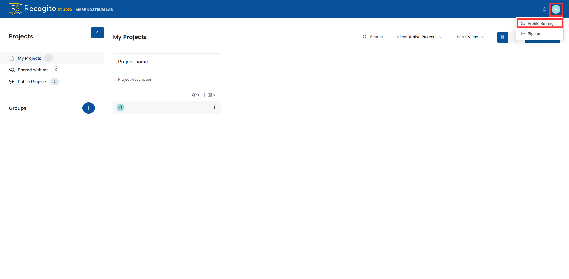 Profile settings