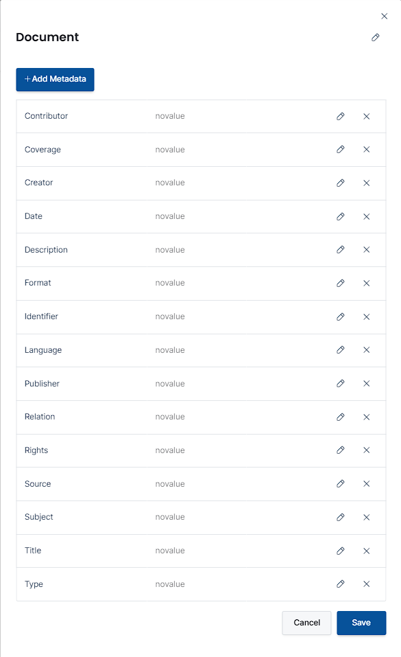 Dublin Core document metadata