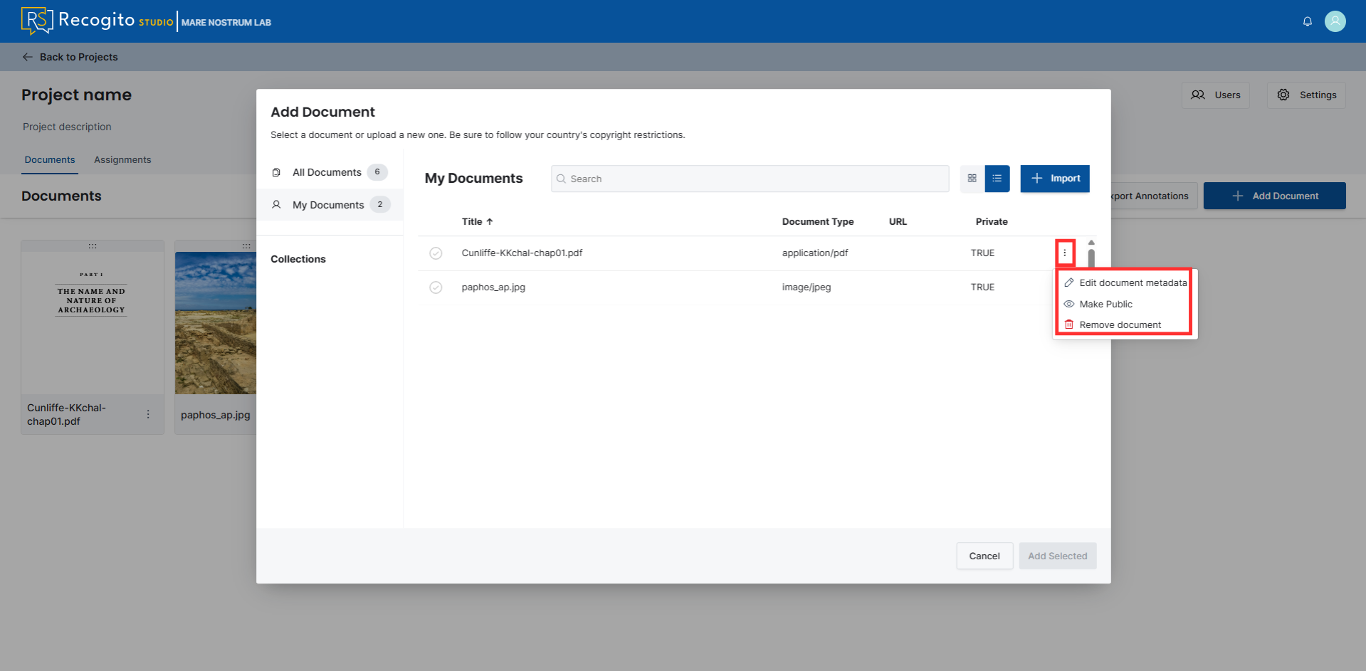 Modify metadata