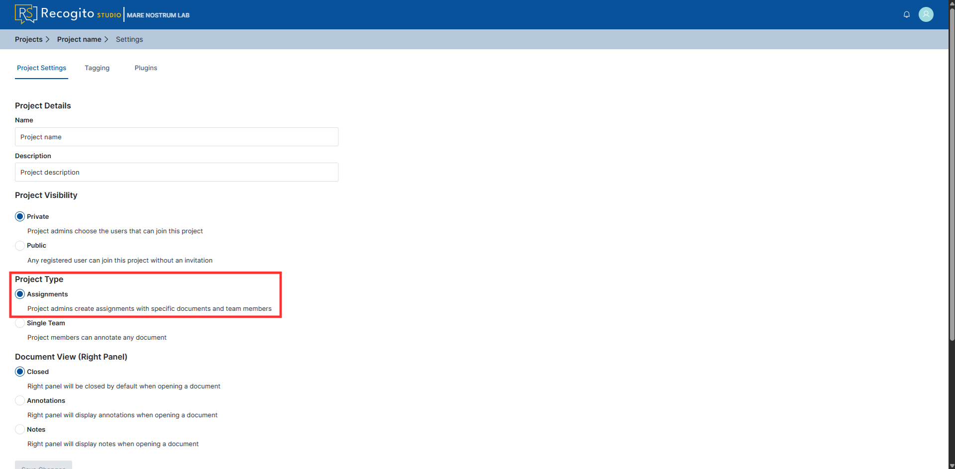Project Type - Assignments